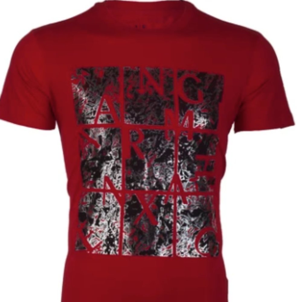 ARMANI EXCHANGE Mens Short Sleeve AN-19 crewneck T-Shirt (Red)